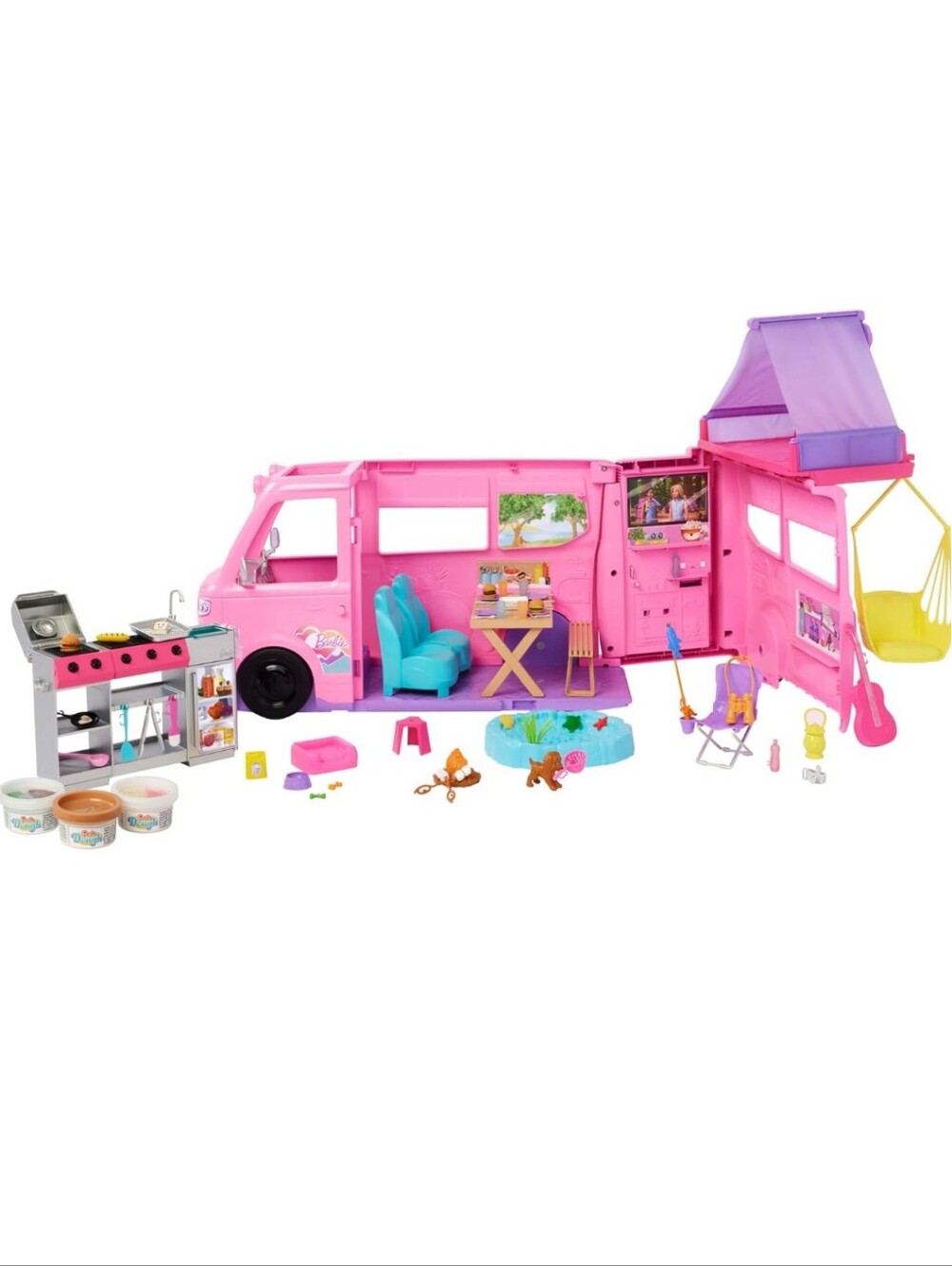 New Barbie Pink Dream Camper Playset with Color-Change Features